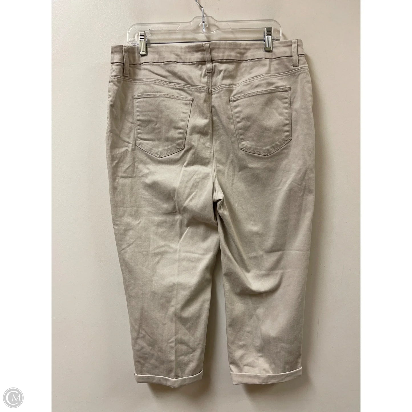 Jeans Cropped By Chicos In Cream Denim, Size: 12