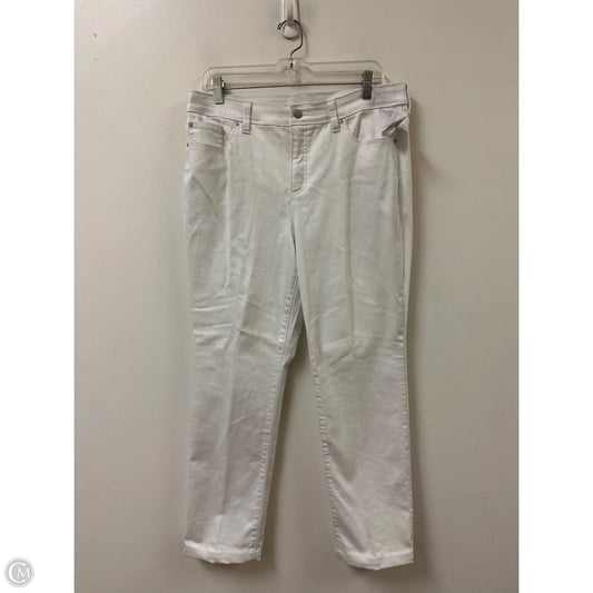 Jeans Straight By Chicos In White Denim, Size: 12