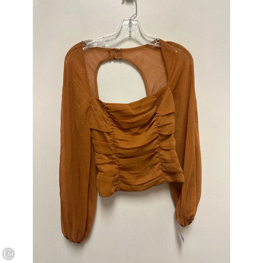 Top Long Sleeve By Wayf In Brown, Size: S