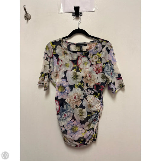 Top Short Sleeve By White House Black Market In Floral Print, Size: S