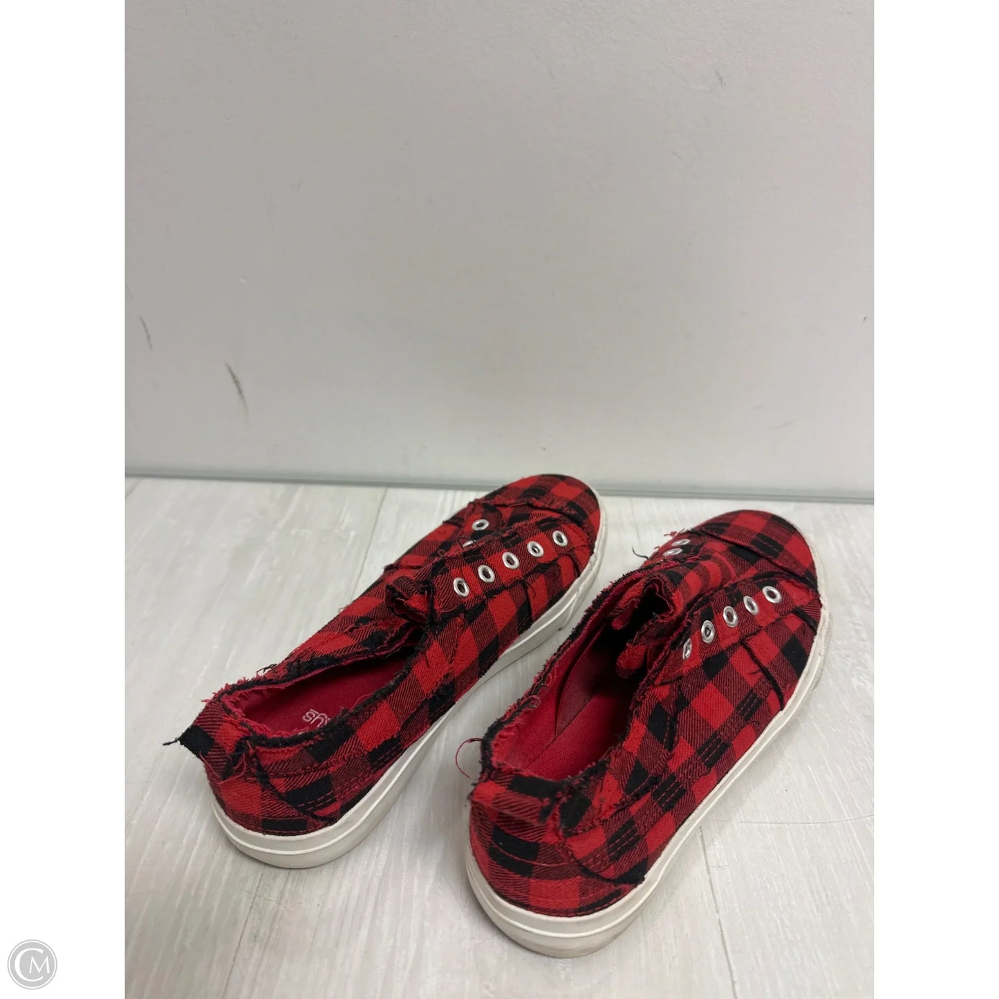 Shoes Flats By Corkys In Black & Red, Size: 9