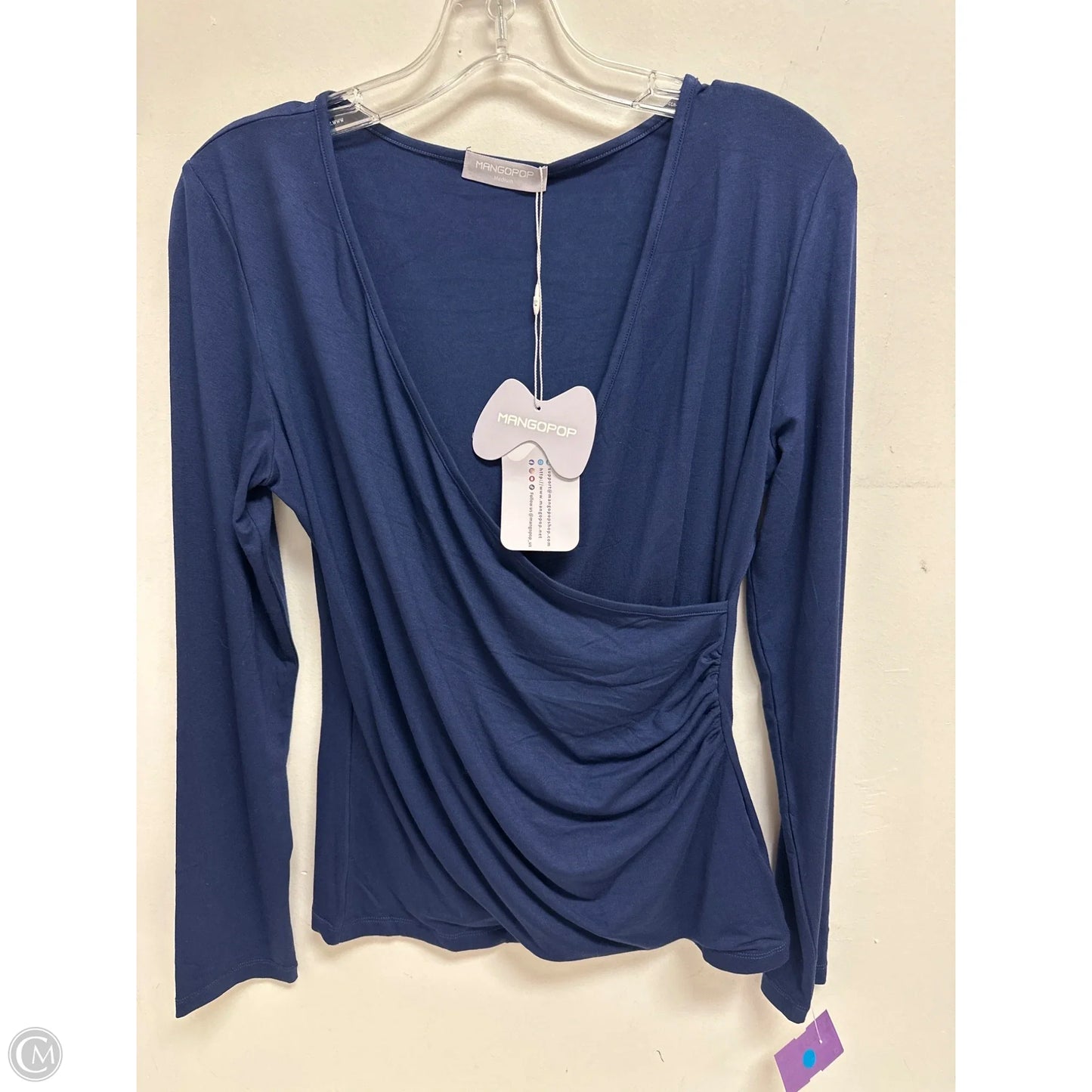 Top Long Sleeve By Mangopop In Navy, Size: M