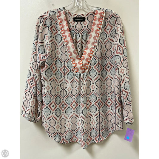 Top Long Sleeve By Ivanka Trump In Pink & White, Size: S