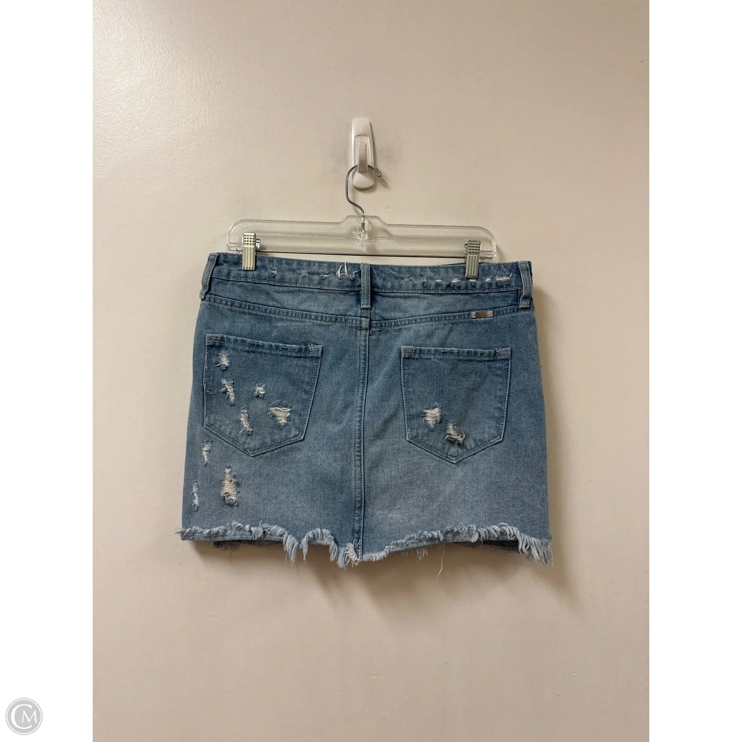 Skirt Mini & Short By Kancan In Blue Denim, Size: 12