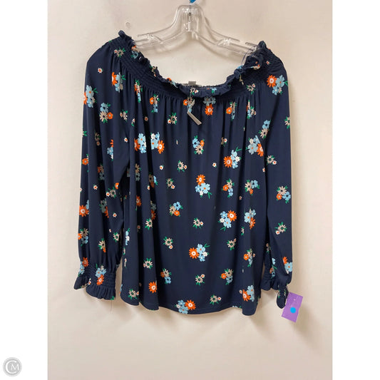 Top Long Sleeve By Charter Club In Navy, Size: M