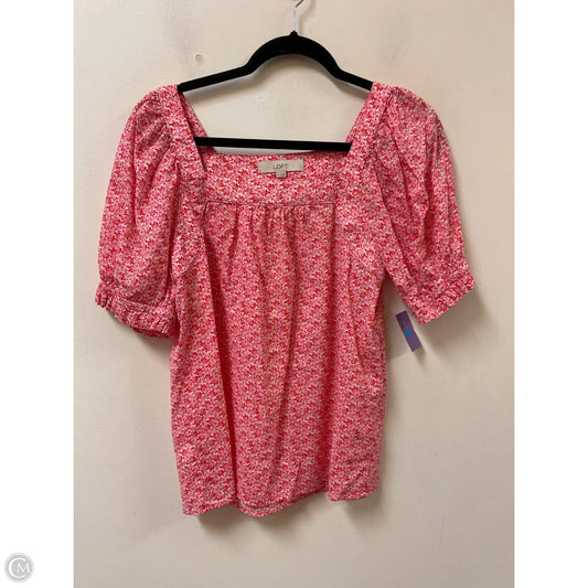 Top Short Sleeve By Loft In Pink, Size: S