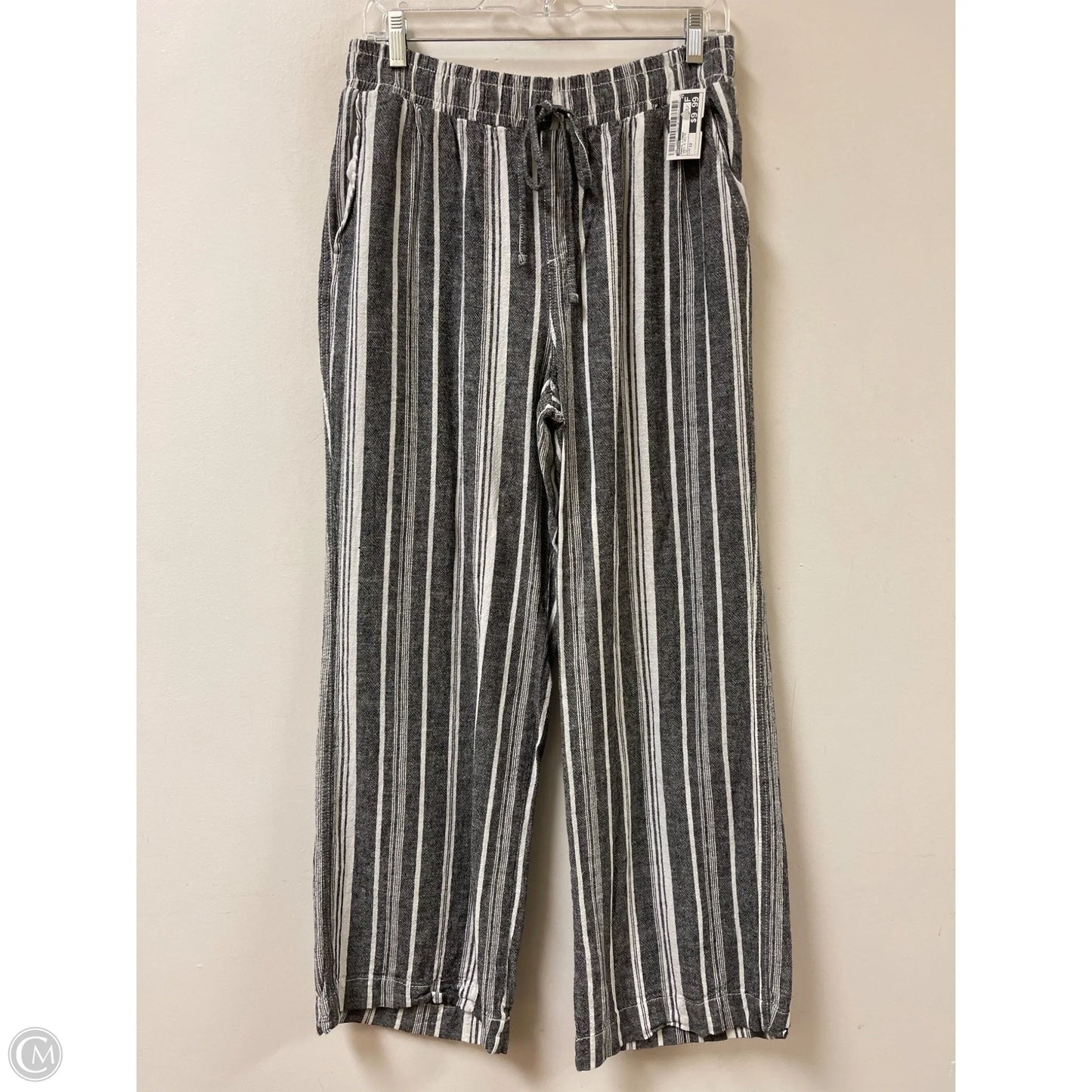 Pants Linen By Briggs In Grey & White, Size: 12