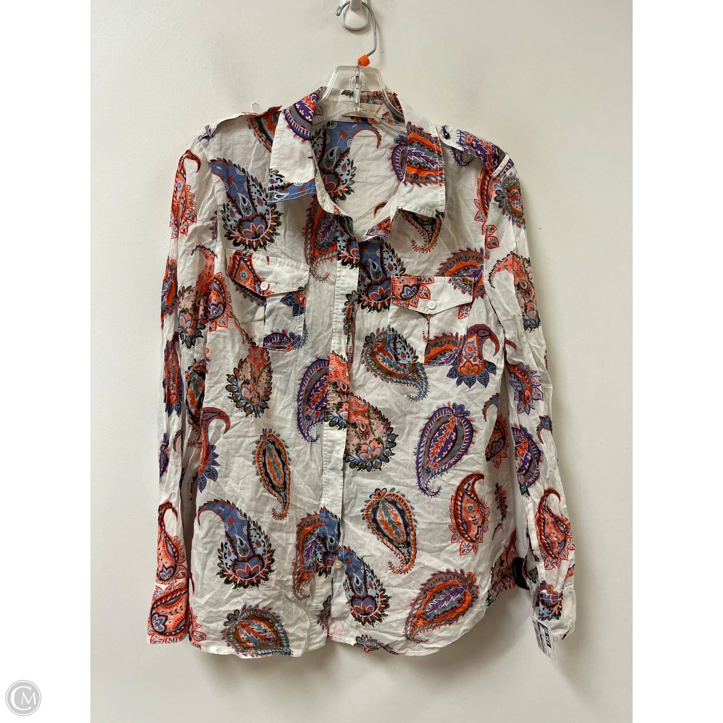 Blouse Designer By Tory Burch In Paisley Print, Size: L