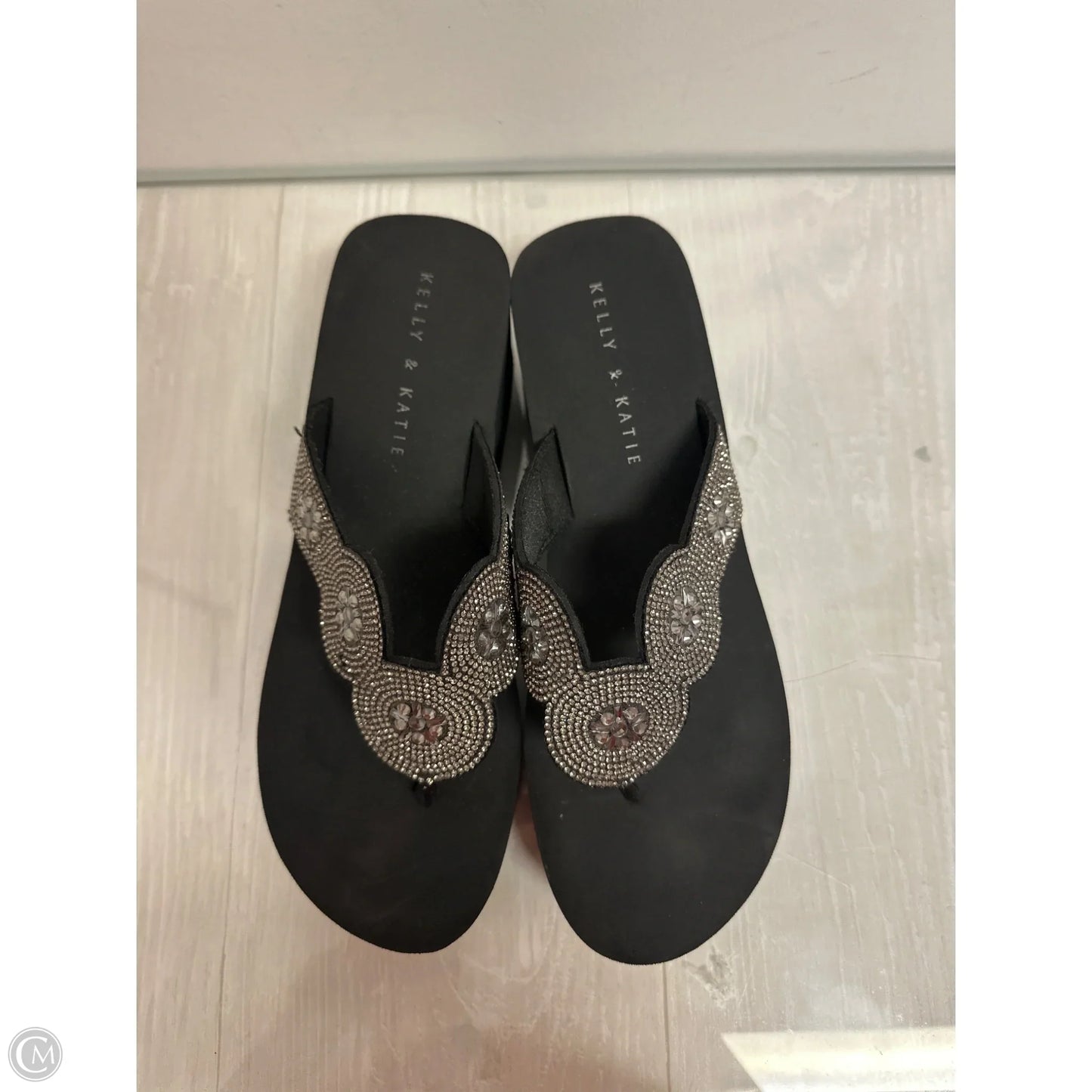 Sandals Heels Wedge By Kelly And Katie In Black, Size: 10