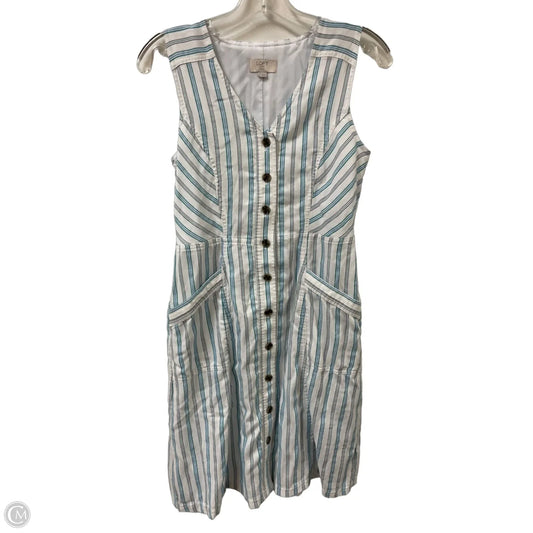 Dress Casual Midi By Loft In Blue & White, Size: Sp