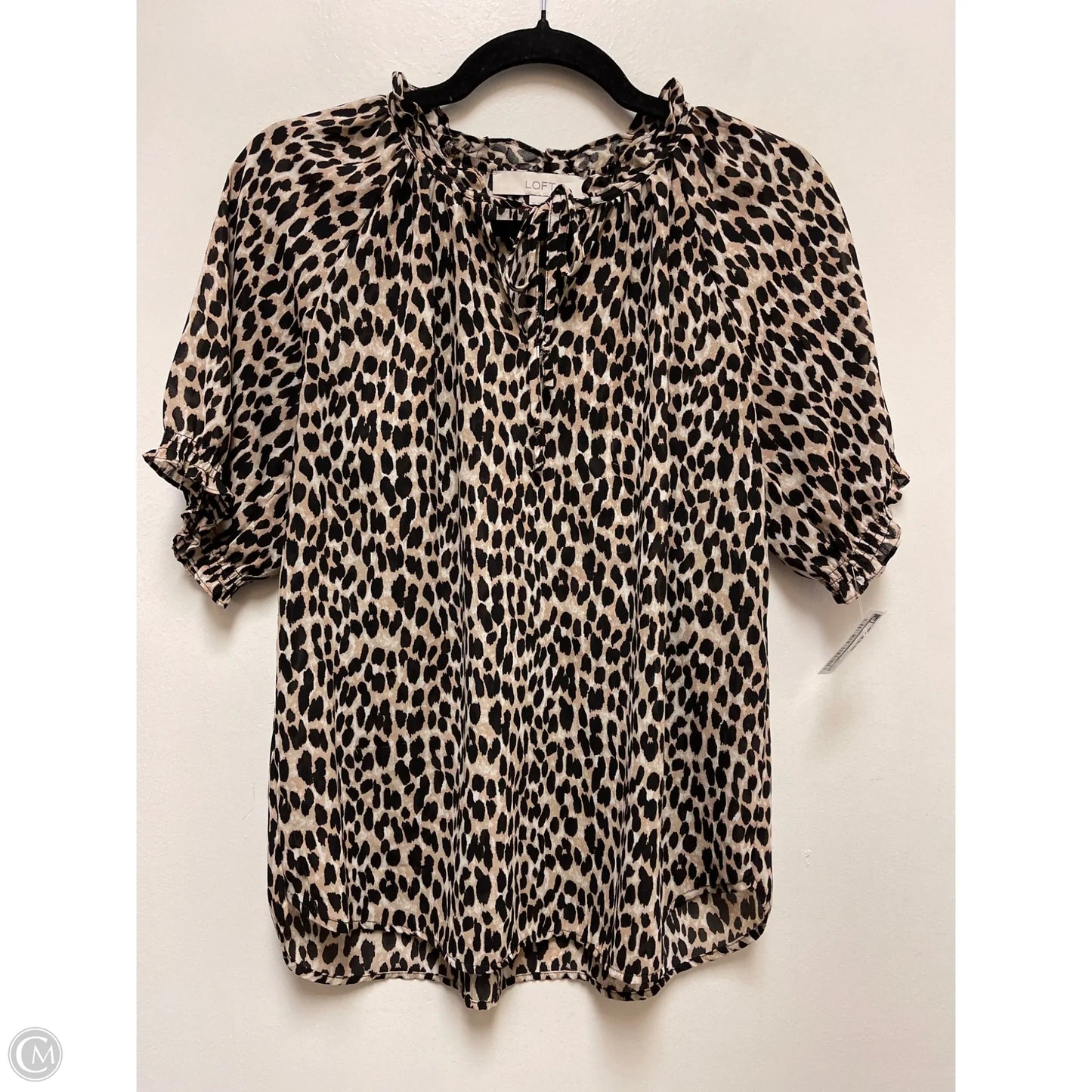 Top Short Sleeve By Loft In Animal Print, Size: Xs