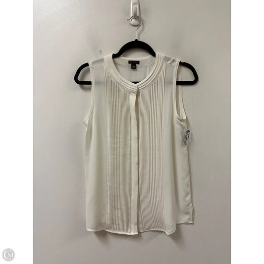 Blouse Sleeveless By Ann Taylor In White, Size: S