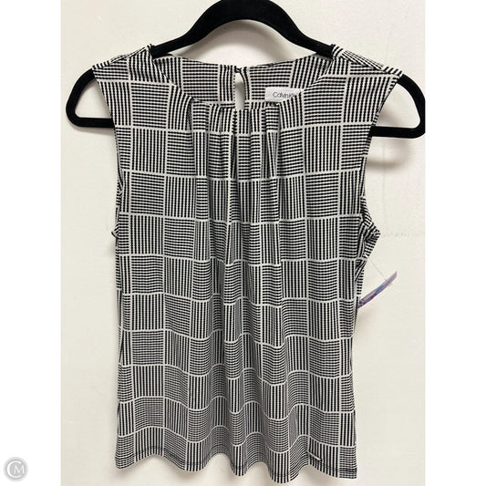 Top Sleeveless By Calvin Klein In Black & White, Size: Sp