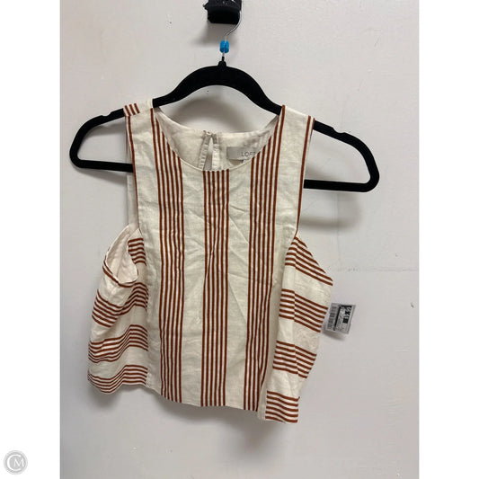 Top Sleeveless By Loft In Brown & Cream, Size: S
