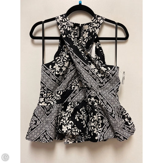 Top Sleeveless By Loft In Black & White, Size: S