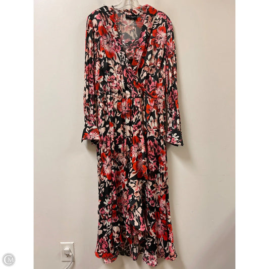 Dress Casual Maxi By Lane Bryant In Black & Pink, Size: L