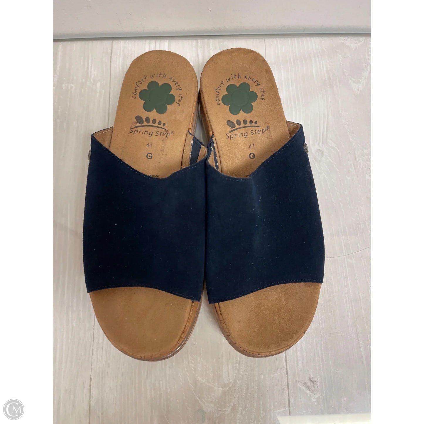 Sandals Heels Platform By Spring Step In Navy, Size: 10.5