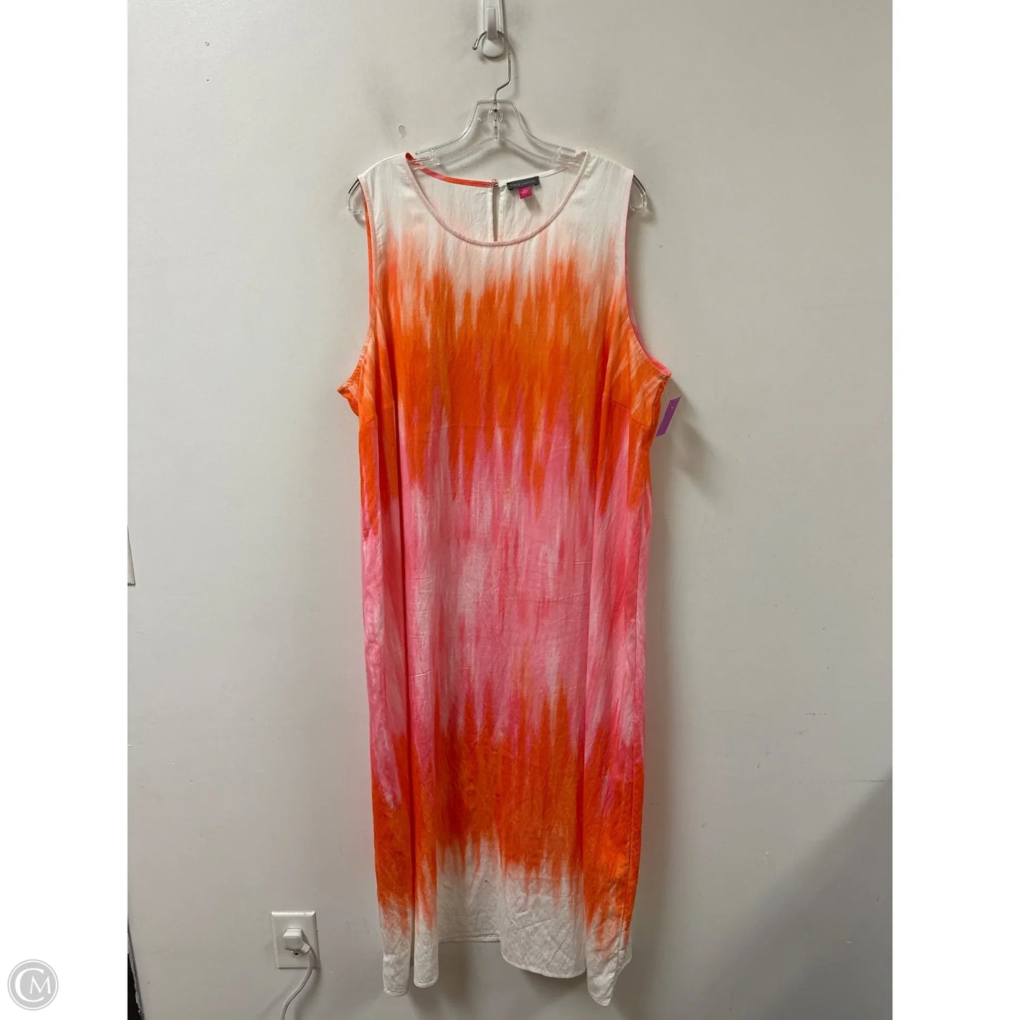 Dress Casual Maxi By Vince Camuto In Orange & Pink, Size: 3x