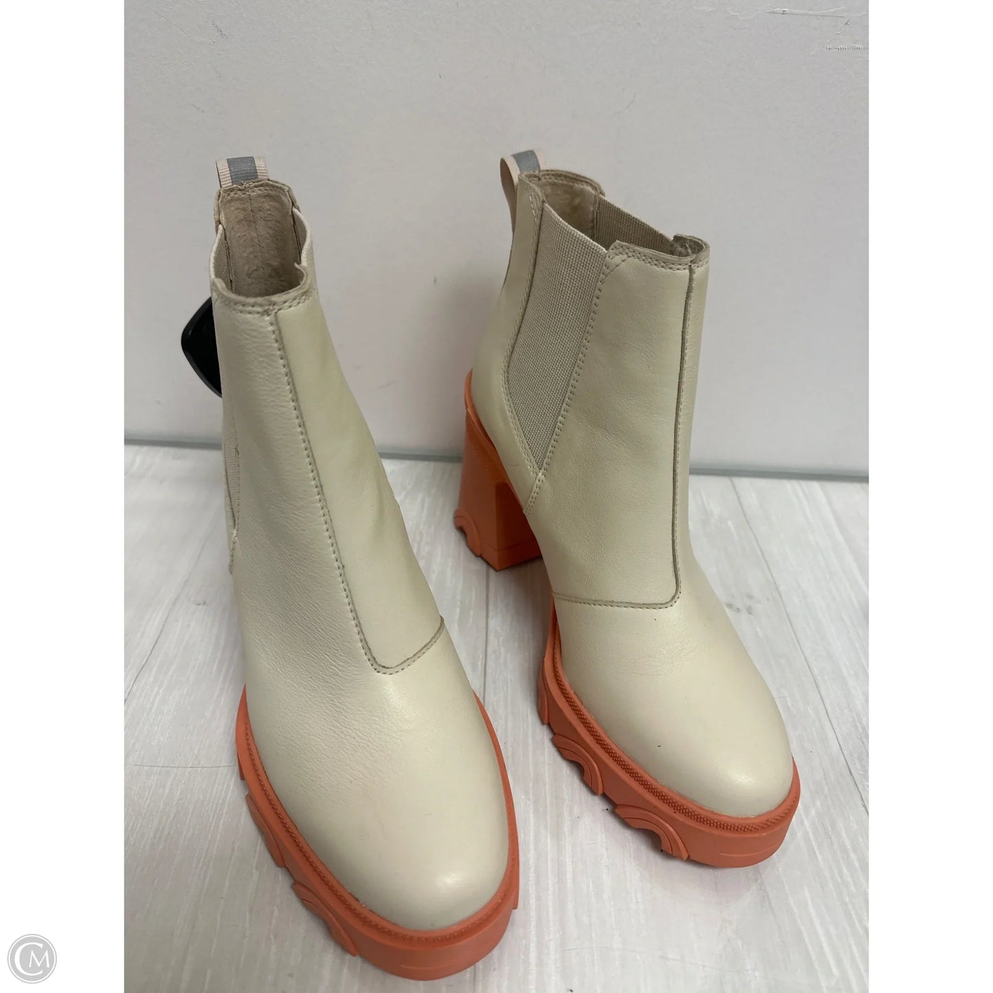 Boots Ankle Heels By Sorel In Cream, Size: 10