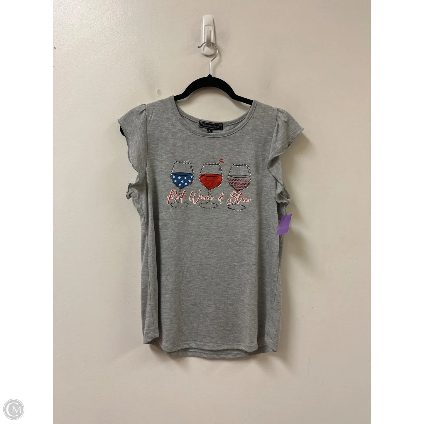 Top Short Sleeve By Clothes Mentor In Grey, Size: M