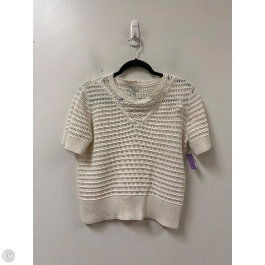 Sweater Short Sleeve By Lucky Brand In Cream, Size: L