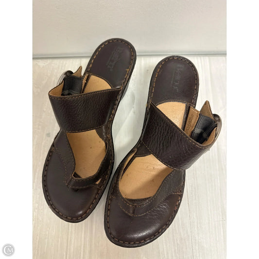 Sandals Heels Wedge By Born In Brown, Size: 9