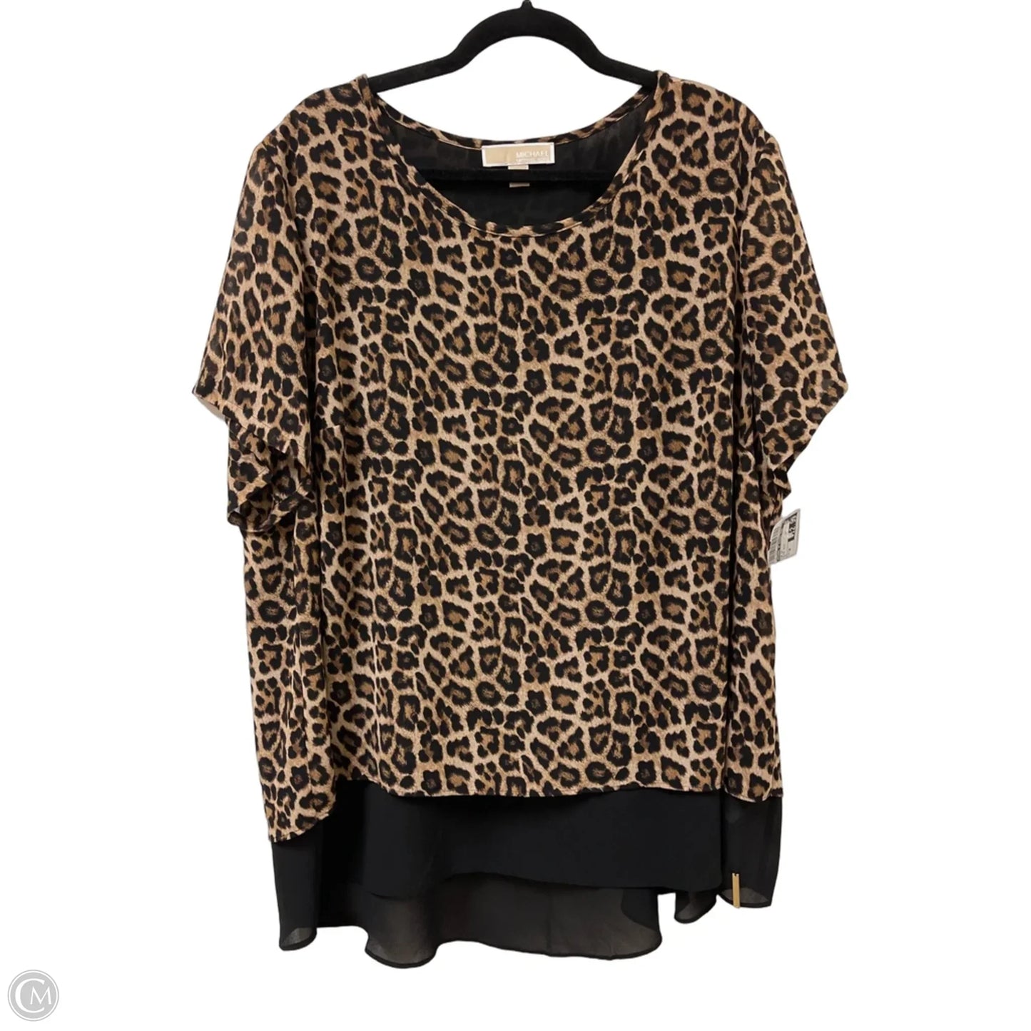 Top Short Sleeve By Michael By Michael Kors In Animal Print, Size: 3x