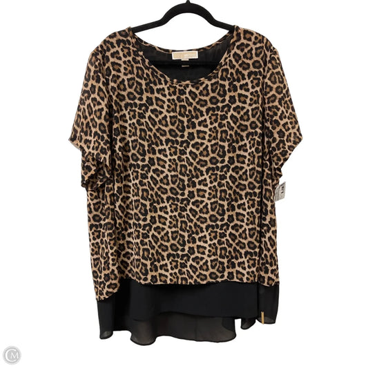 Top Short Sleeve By Michael By Michael Kors In Animal Print, Size: 3x
