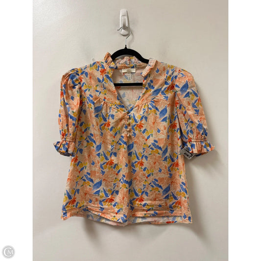 Top Short Sleeve By Entro In Blue & Orange, Size: S