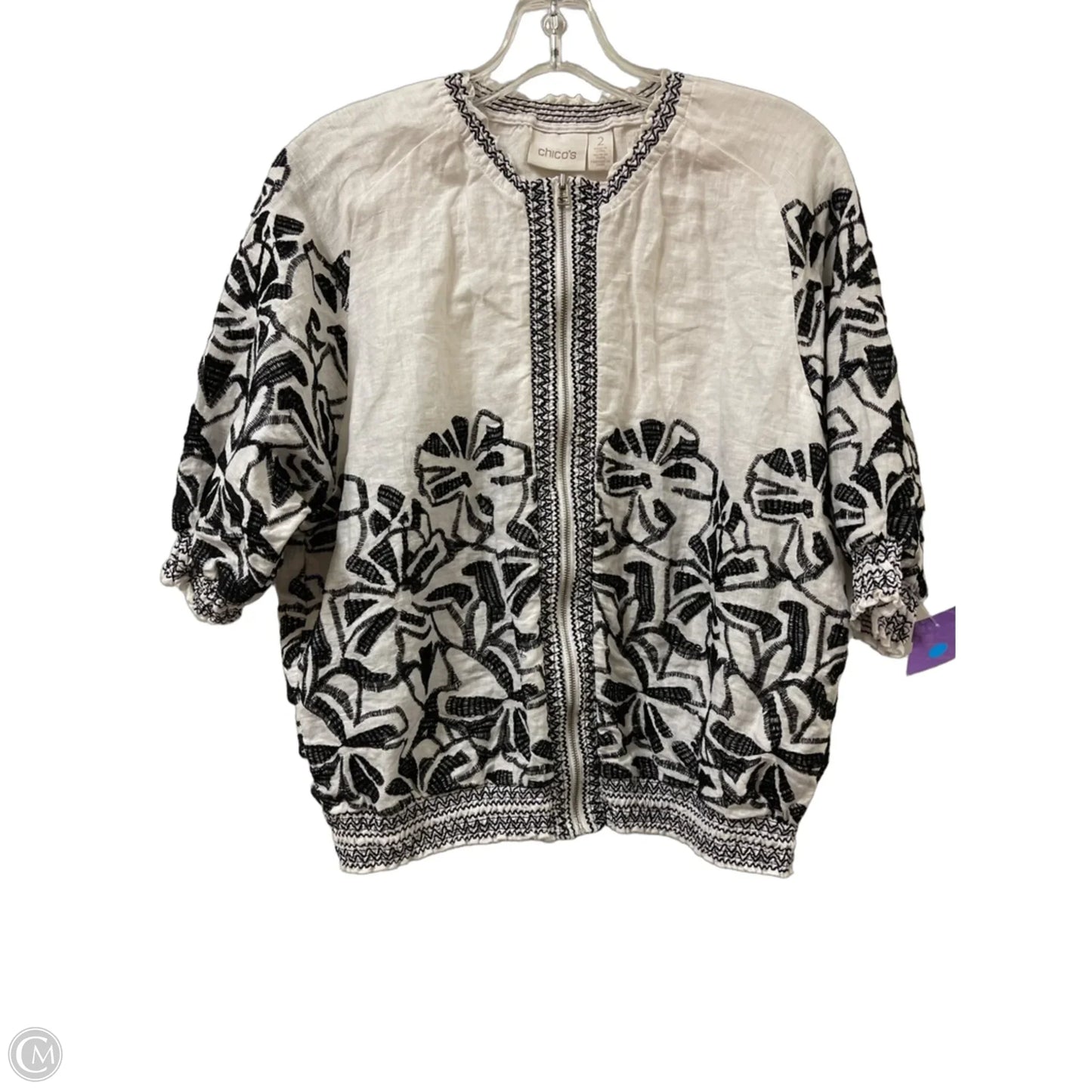 Jacket Other By Chicos In Black & White, Size: L