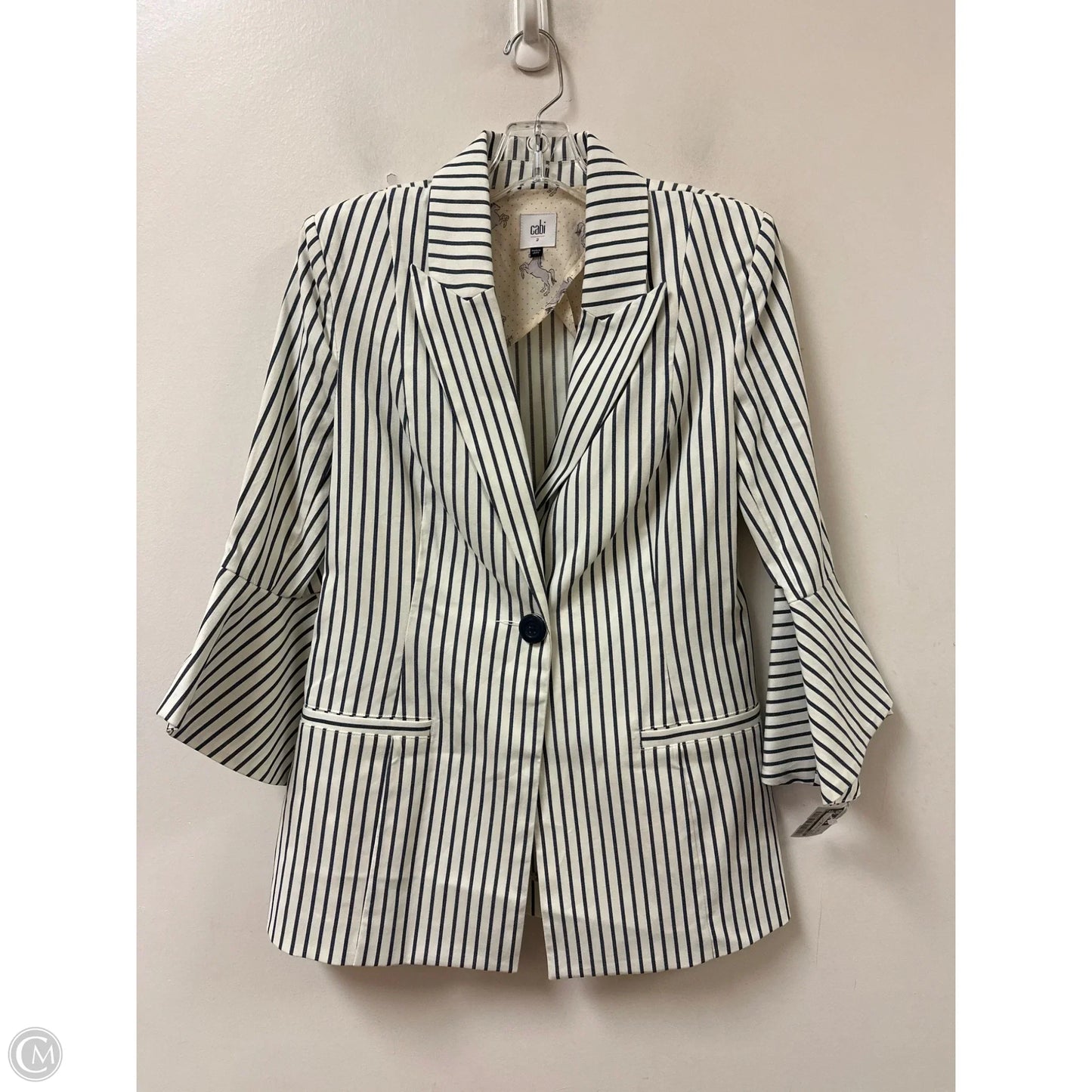Blazer By Cabi In Striped Pattern, Size: Xs