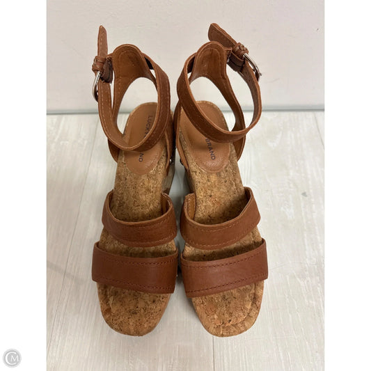 Sandals Heels Wedge By Lucky Brand In Brown, Size: 8