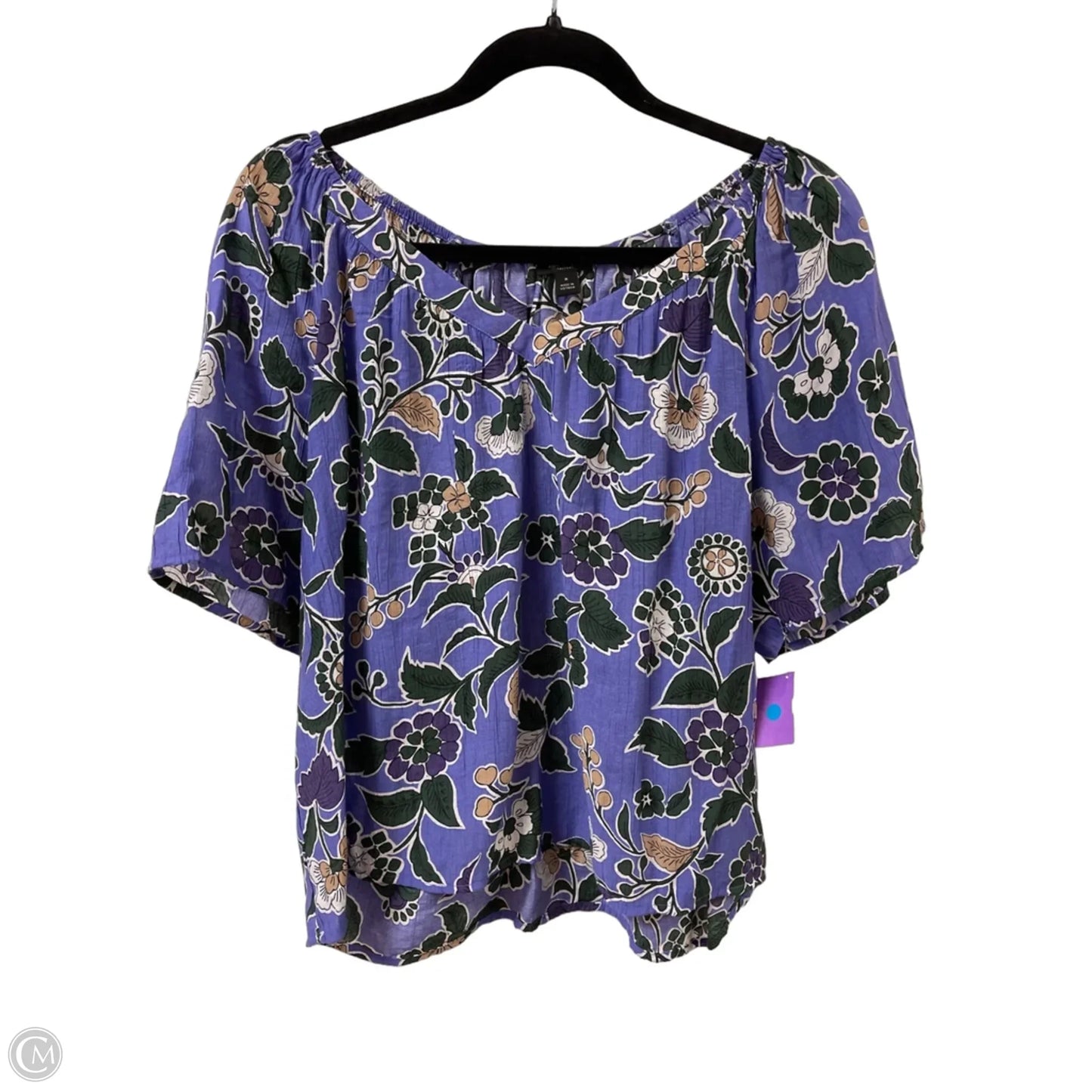 Top Short Sleeve By Ann Taylor In Purple, Size: M