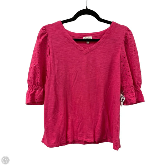 Top Short Sleeve By Wonderly In Pink, Size: M