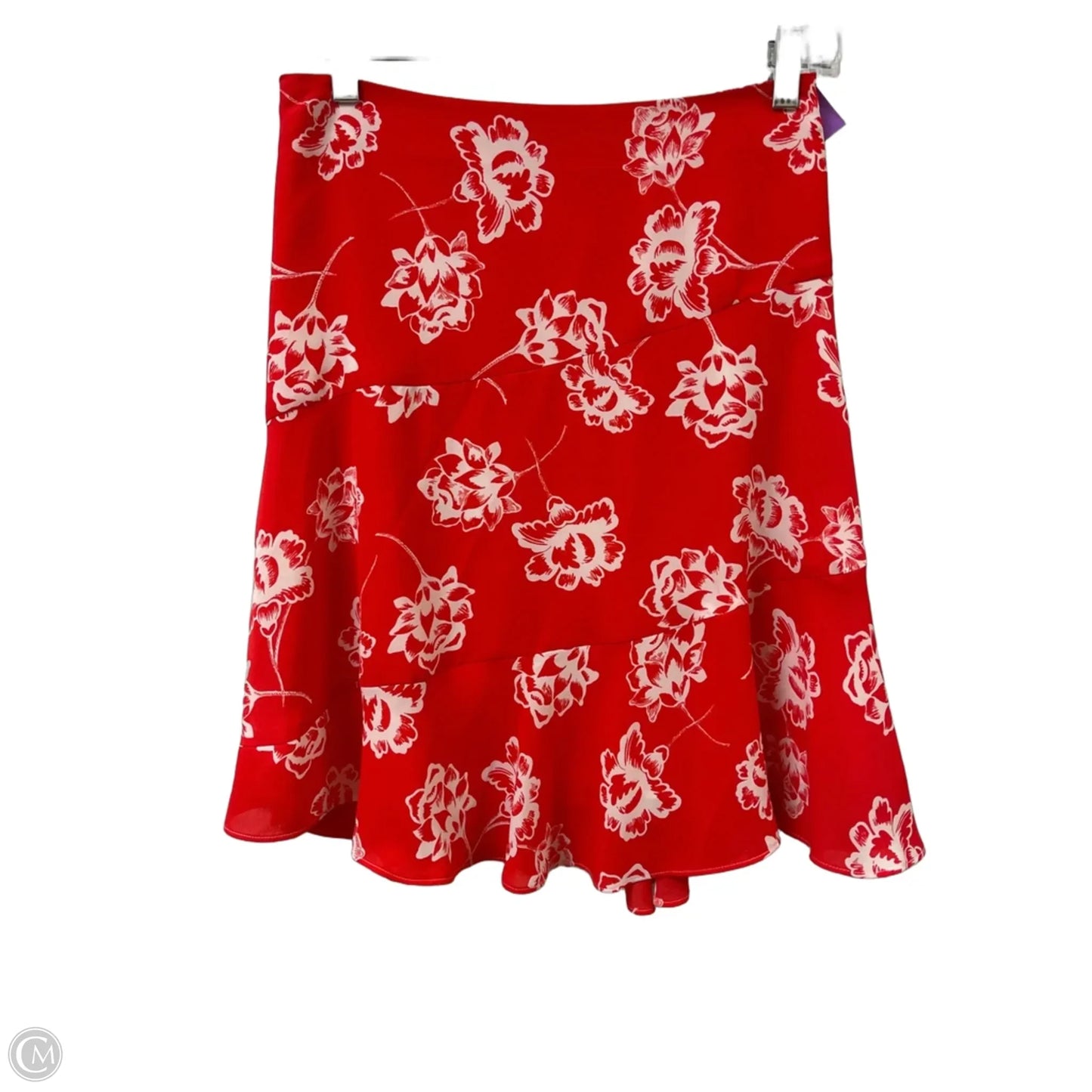 Skirt Midi By Loft In Red & White, Size: 2p