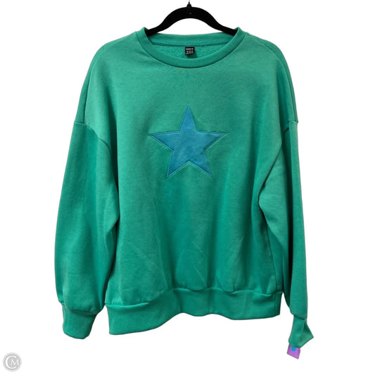 Sweatshirt Crewneck By Shein In Green, Size: M