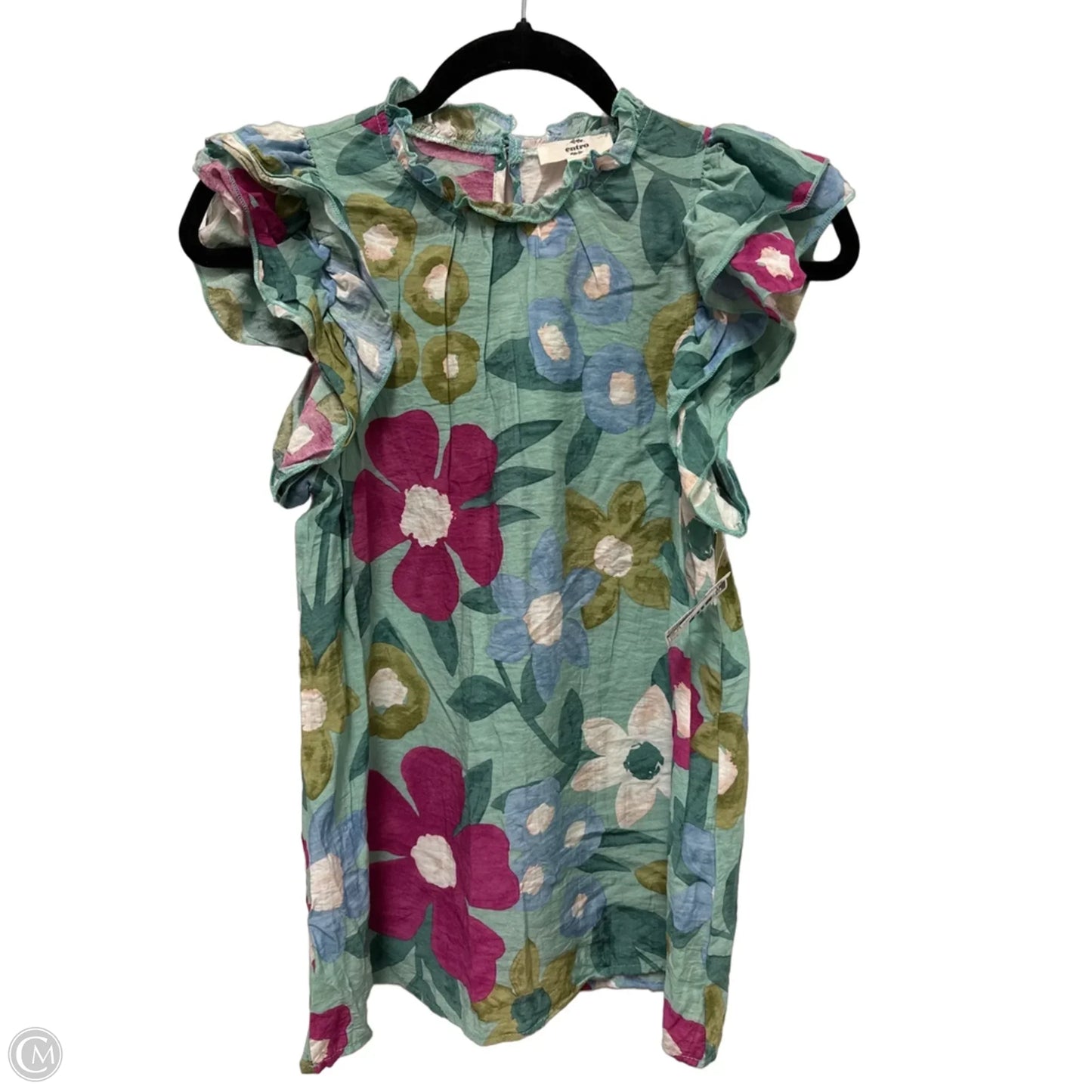 Top Short Sleeve By Entro In Green & Purple, Size: S