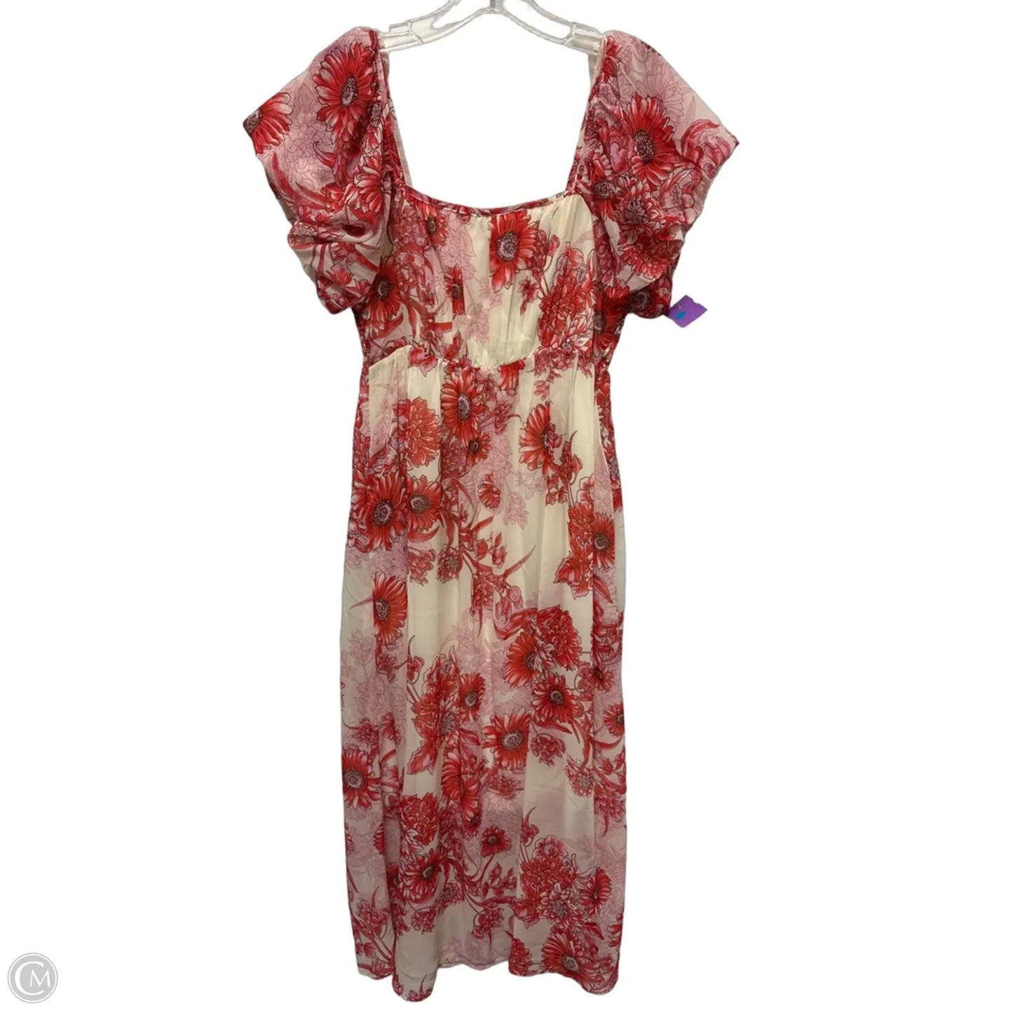 Dress Casual Midi By Listicle In Cream & Red, Size: S