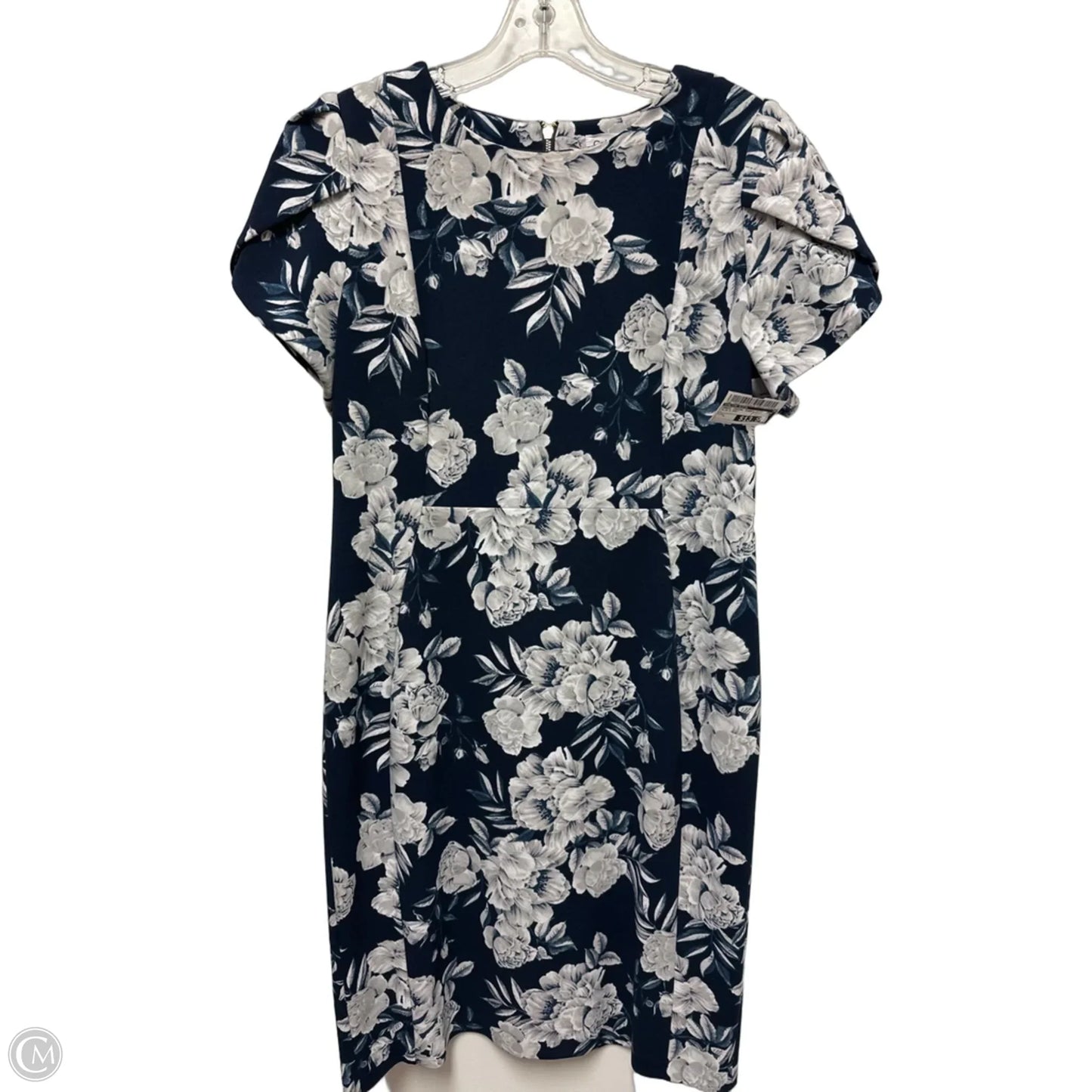 Dress Casual Short By Calvin Klein In Blue & Grey, Size: L