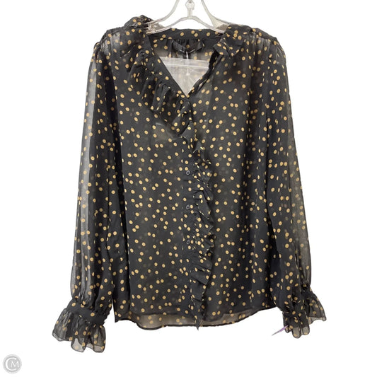 Blouse Long Sleeve By White House Black Market In Black & Brown, Size: M