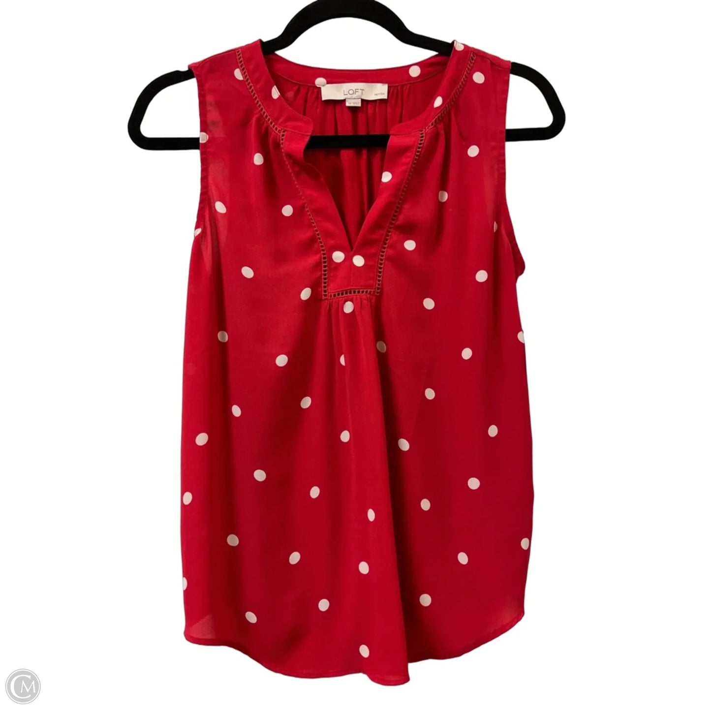 Top Sleeveless By Loft In Red & White, Size: Sp