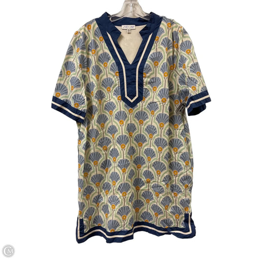 Dress Casual Short By She + Sky In Blue & Yellow, Size: 2x