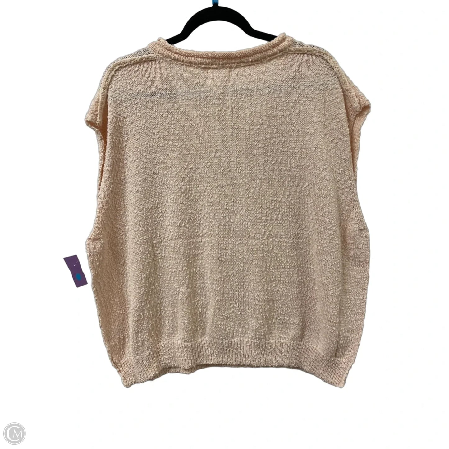 Sweater Short Sleeve By Bibi In Peach, Size: Xl