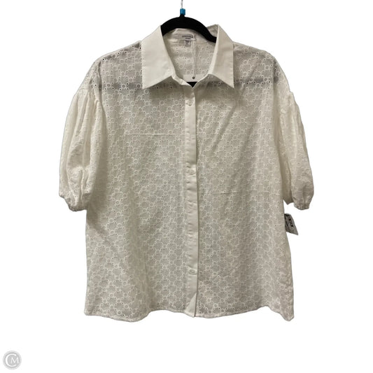 Blouse Short Sleeve By Anniewear In White, Size: Xl