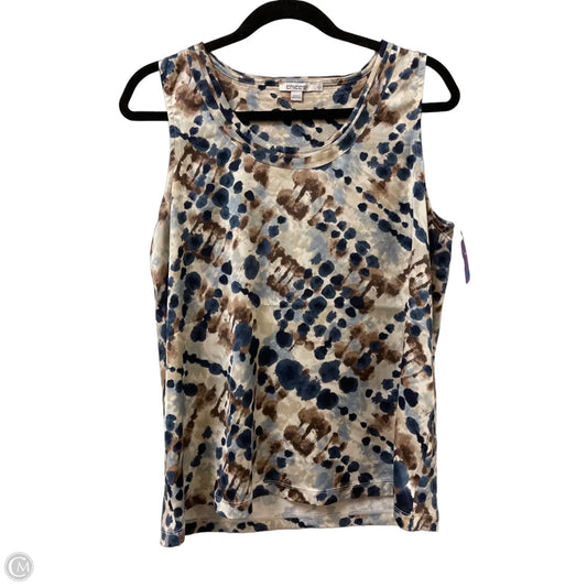 Top Sleeveless By Chicos In Blue & Cream, Size: M