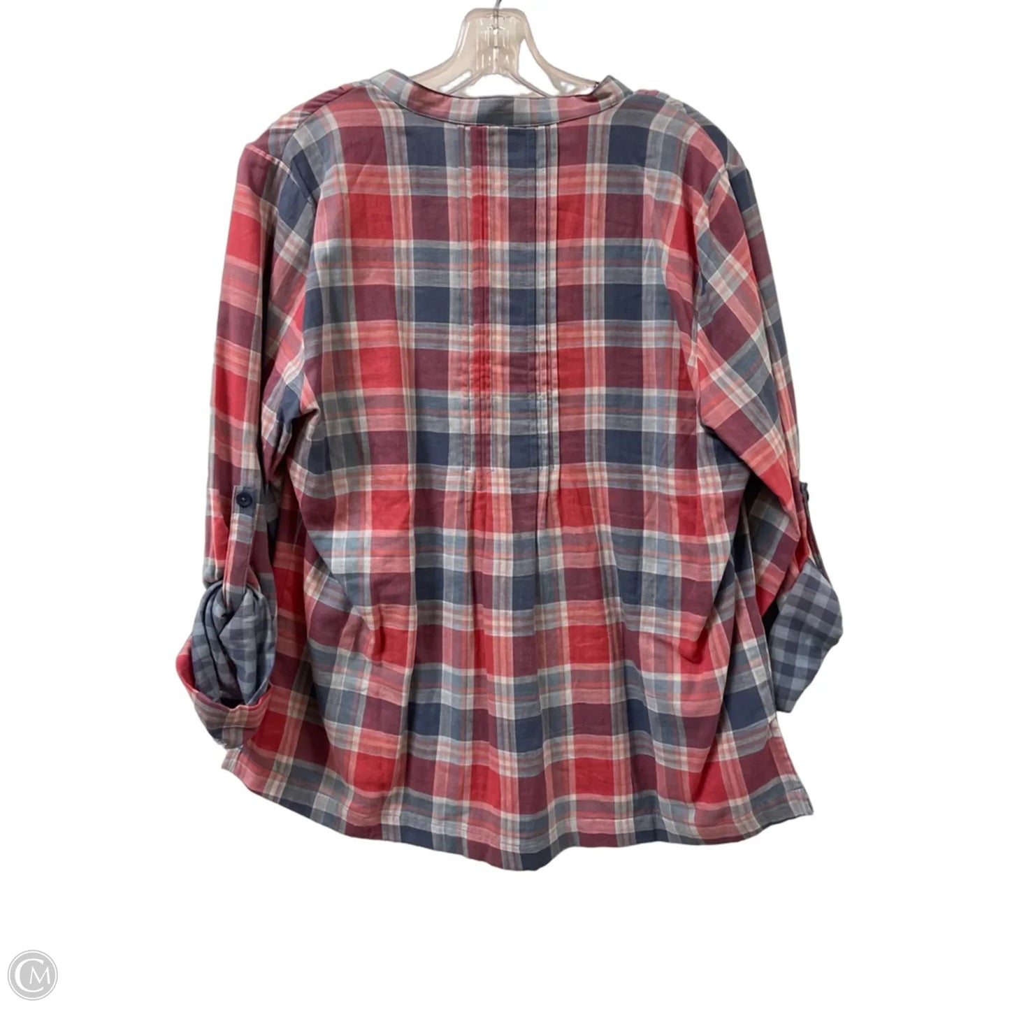 Top Long Sleeve By Coldwater Creek In Blue & Red, Size: Lp