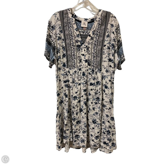 Dress Casual Short By Knox Rose In Blue & White, Size: L