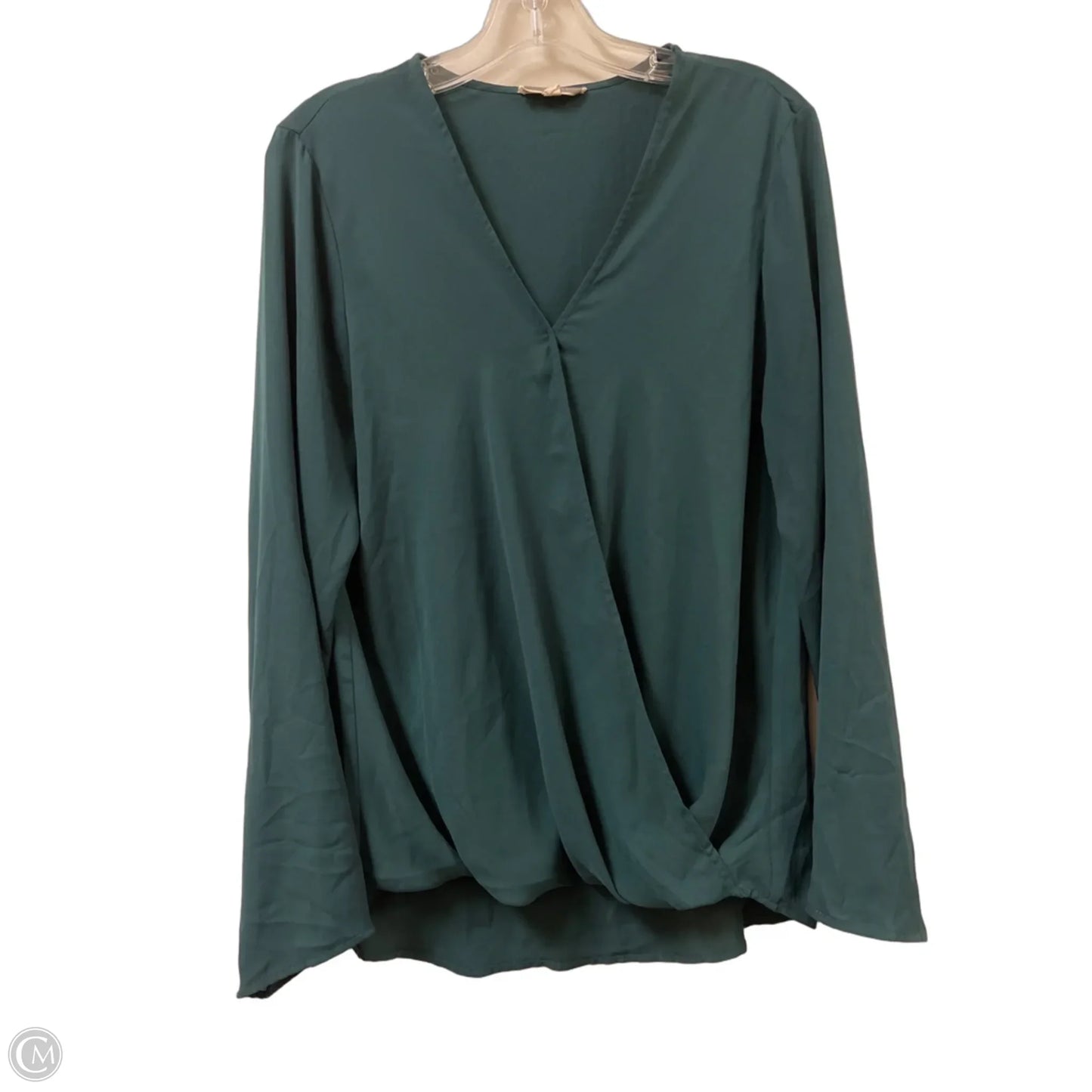 Top Long Sleeve By Pleione In Green, Size: L