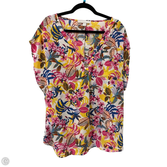 Top Short Sleeve By Clothes Mentor In Floral Print, Size: 2x