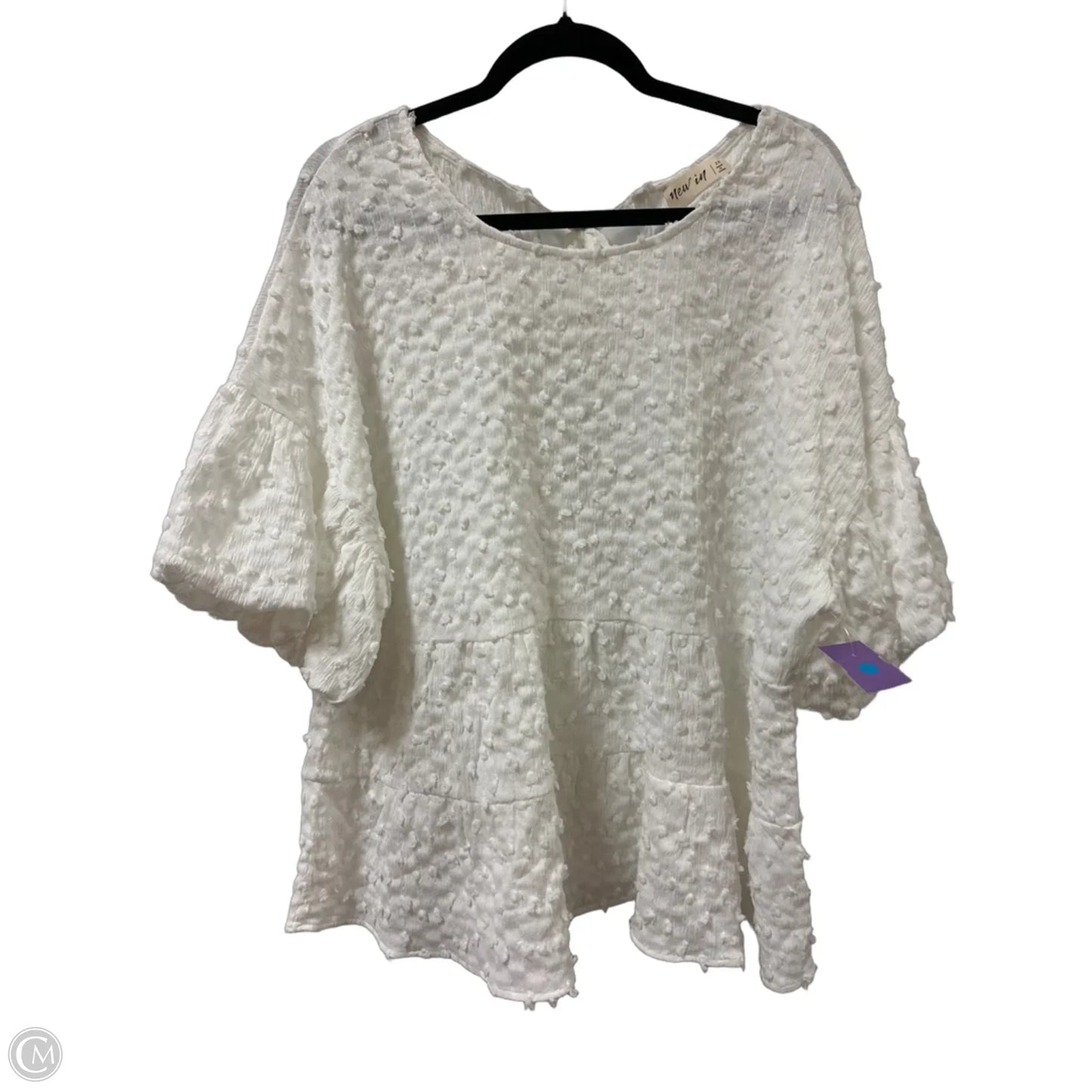 Top Short Sleeve By New In In White, Size: 2x